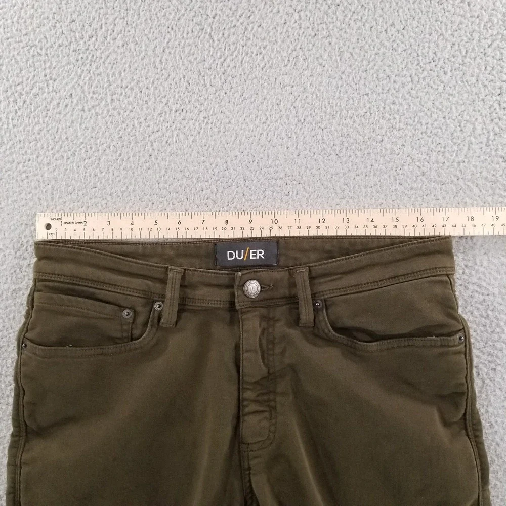 DU/ER Shorts Mens 34 Green Hiking Outdoor N2X Slim Fit Stretch 5 Pocket Zip Fly